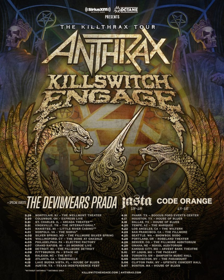 Anthrax готовятся к продолжению эпичного тура с Killswitch Engage при поддержке Havok